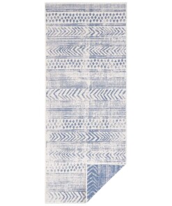 Loper binnen & buiten Biri - blauw/crème - overzicht boven, thumbnail Loper binnen & buiten Biri - blauw/crème - overzicht boven, thumbnail