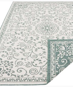 Binnen & Buiten vloerkleed Leyte - groen/crème - overzicht schuin, thumbnail Binnen & Buiten vloerkleed Leyte - groen/crème - overzicht schuin, thumbnail