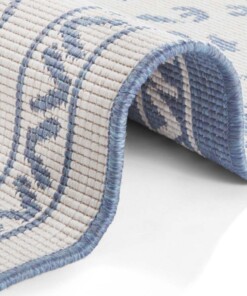 Binnen & Buiten vloerkleed Leyte - blauw/crème - close up, thumbnail Binnen & Buiten vloerkleed Leyte - blauw/crème - close up, thumbnail