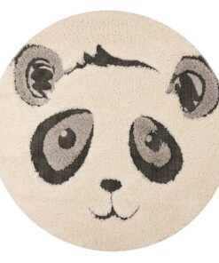 Kinderkamer vloerkleed Panda Pierre - crème/zwart - overzicht boven
