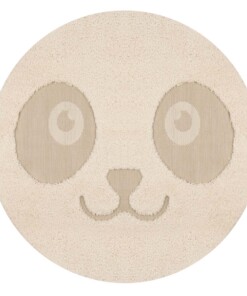 Kinderkamer vloerkleed Panda Pete - crème/beige - overzicht boven