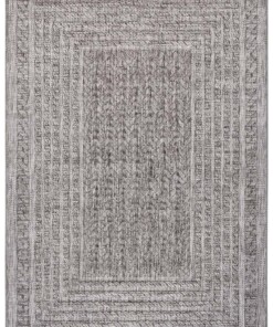 Binnen & buiten vloerkleed ruiten Limonero - lichtgrijs - overzicht boven, thumbnail