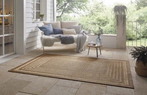 Jute buitenkleed ruiten Limonero - beige/bruin - sfeer