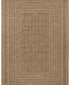 Jute buitenkleed ruiten Limonero - beige/bruin - overzicht boven