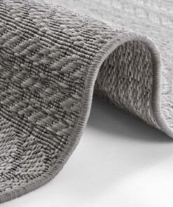 Binnen & buiten vloerkleed ruiten Granado - lichtgrijs - close up, thumbnail