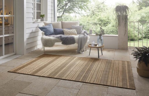 Jute buitenkleed ruiten Granado - beige/bruin - sfeer
