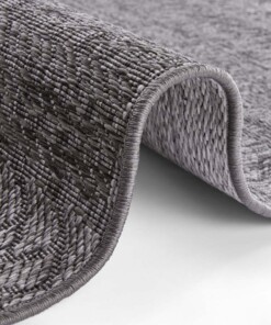 Binnen & buiten vloerkleed ruiten Granado - Donkergrijs - close up