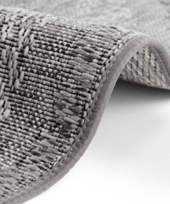 Binnen & buiten vloerkleed rond Almendro - lichtgrijs - close up, thumbnail