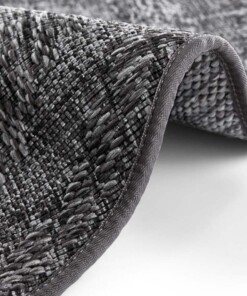 Binnen & buiten vloerkleed rond Almendro - donkergrijs - close up, thumbnail Binnen & buiten vloerkleed rond Almendro - donkergrijs - close up, thumbnail