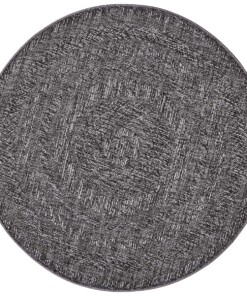 Binnen & buiten vloerkleed rond Almendro - donkergrijs - overzicht boven, thumbnail Binnen & buiten vloerkleed rond Almendro - donkergrijs - overzicht boven, thumbnail