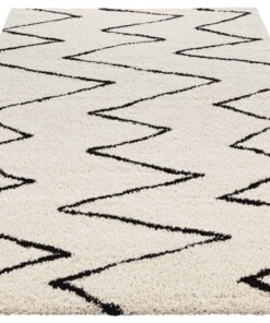Hoogpolig vloerkleed geruit Break - crème/zwart - overzicht schuin, thumbnail Hoogpolig vloerkleed geruit Break - crème/zwart - overzicht schuin, thumbnail