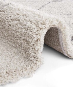 Hoogpolig vloerkleed geruit Create- crème/donkergrijs - close up, thumbnail Hoogpolig vloerkleed geruit Create- crème/donkergrijs - close up, thumbnail