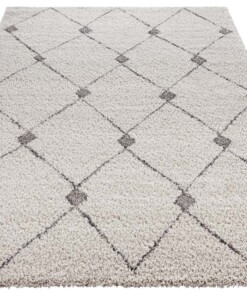 Hoogpolig vloerkleed geruit Create- crème/donkergrijs - overzicht schuin, thumbnail Hoogpolig vloerkleed geruit Create- crème/donkergrijs - overzicht schuin, thumbnail