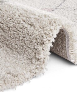 Hoogpolig vloerkleed geruit Create- crème/pastel - close up, thumbnail