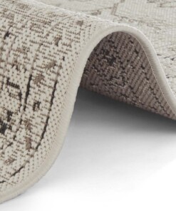 Binnen & buiten vloerkleed vintage Navarino - crème taupe - close up, thumbnail