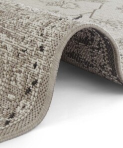 Binnen & buiten vloerkleed vintage Navarino - taupe/crème - close up, thumbnail