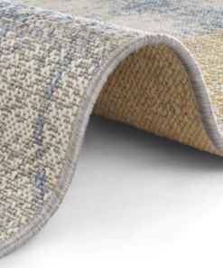 Binnen & buiten vloerkleed patchwork Symi - goud/grijs - close up, thumbnail