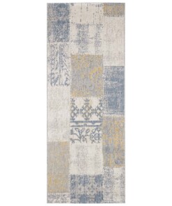 Binnen & buiten vloerkleed patchwork Symi - goud/grijs - overzicht boven, thumbnail