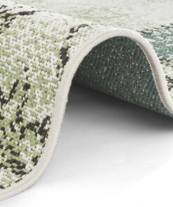 Binnen & buiten vloerkleed patchwork Symi - groen/crème - close up, thumbnail Binnen & buiten vloerkleed patchwork Symi - groen/crème - close up, thumbnail