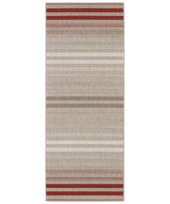 Binnen & buiten vloerkleed strepen Paros - rood/grijs - overzicht boven, thumbnail Binnen & buiten vloerkleed strepen Paros - rood/grijs - overzicht boven, thumbnail