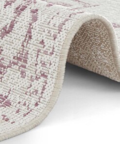 Binnen & buiten vloerkleed vintage Tilos - crème/roze - close up, thumbnail