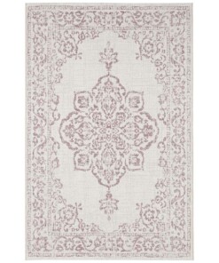 Binnen & buiten vloerkleed vintage Tilos - crème/roze - overzicht boven, thumbnail