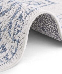 Binnen & buiten vloerkleed vintage Tilos - crème/blauw - close up, thumbnail Binnen & buiten vloerkleed vintage Tilos - crème/blauw - close up, thumbnail