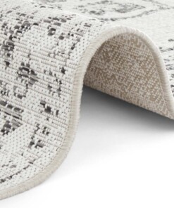 Binnen & buiten vloerkleed vintage Tilos - crème/antraciet - close up, thumbnail Binnen & buiten vloerkleed vintage Tilos - crème/antraciet - close up, thumbnail