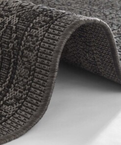 Binnen & buiten vloerkleed vintage Anjara - zwart/grijs - close up, thumbnail