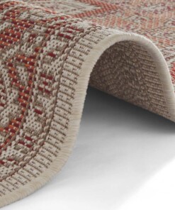 Binnen & buiten vloerkleed vintage Anjara - terra/rood - close up, thumbnail Binnen & buiten vloerkleed vintage Anjara - terra/rood - close up, thumbnail