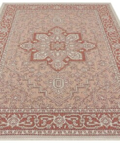 Binnen & buiten vloerkleed vintage Anjara - terra/rood - overzicht schuin, thumbnail Binnen & buiten vloerkleed vintage Anjara - terra/rood - overzicht schuin, thumbnail