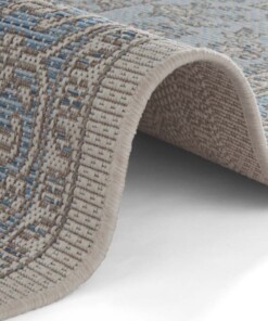 Binnen & buiten vloerkleed vintage Anjara - azuur/taupe - close up, thumbnail Binnen & buiten vloerkleed vintage Anjara - azuur/taupe - close up, thumbnail