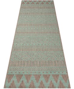 Buitenkleed Sidon - groen/taupe - overzicht schuin, thumbnail