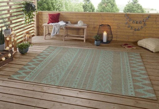 Buitenkleed Sidon - groen/taupe - sfeer