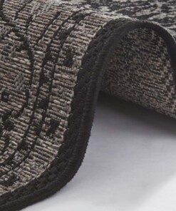 Binnen & buiten vloerkleed Konya - Zwart/beige - close up, thumbnail