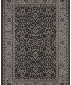 Binnen & buiten vloerkleed Konya - Zwart/beige - overzicht boven, thumbnail