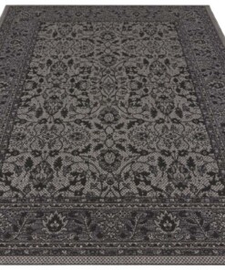 Binnen & buiten vloerkleed Konya - grijs/antraciet - overzicht schuin, thumbnail