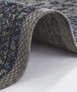 Binnen & buiten vloerkleed Konya - azuur/antraciet - close up, thumbnail Binnen & buiten vloerkleed Konya - azuur/antraciet - close up, thumbnail