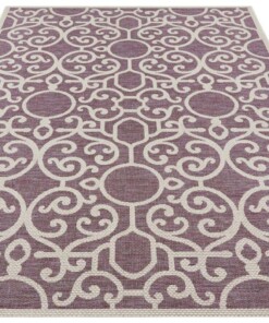 Binnen & buiten vloerkleed Nebo - paars/taupe - overzicht schuin, thumbnail