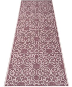 Binnen & buiten vloerkleed Nebo - paars/taupe - overzicht schuin, thumbnail