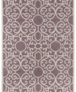 Binnen & buiten vloerkleed Nebo - paars/taupe - overzicht boven, thumbnail