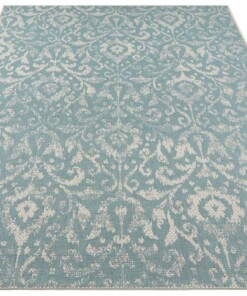 Binnen & buiten vloerkleed Hatta - turquoise/taupe - overzicht schuin, thumbnail