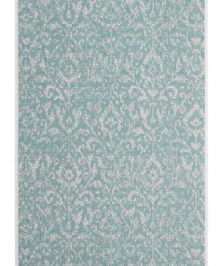 Binnen & buiten vloerkleed Hatta - turquoise/taupe - overzicht boven, thumbnail