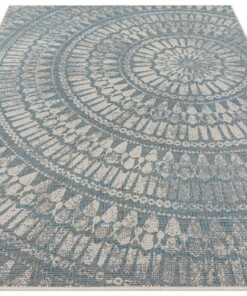 Binnen & buiten vloerkleed Arnon - turquoise/taupe - overzicht schuin, thumbnail