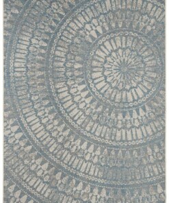 Binnen & buiten vloerkleed Arnon - turquoise/taupe - overzicht boven, thumbnail