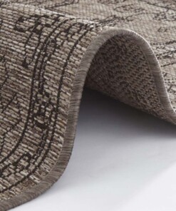 Binnen & buiten vloerkleed vintage Tyros - beige/antraciet - close up, thumbnail