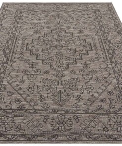 Binnen & buiten vloerkleed vintage Tyros - beige/antraciet - overzicht schuin, thumbnail