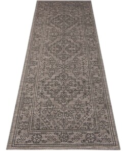 Binnen & buiten vloerkleed vintage Tyros - beige/antraciet - overzicht schuin, thumbnail