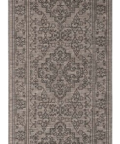 Binnen & buiten vloerkleed vintage Tyros - beige/antraciet - overzicht boven, thumbnail