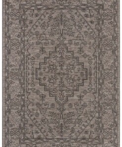 Binnen & buiten vloerkleed vintage Tyros - beige/antraciet - overzicht boven, thumbnail